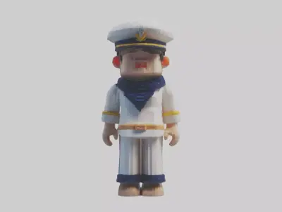 Voxel Sailor 1 Low-poly 3D model