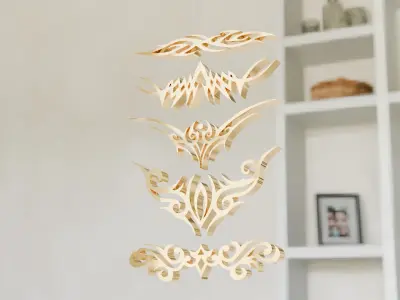 Elegant Decorative Ornament 3D Model  Low-poly 3D model