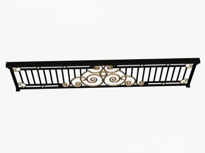 Forging Iron Forged Balcony Railing 06 Low-poly 3D model