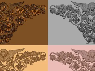 church cover altar angel relief 3D model