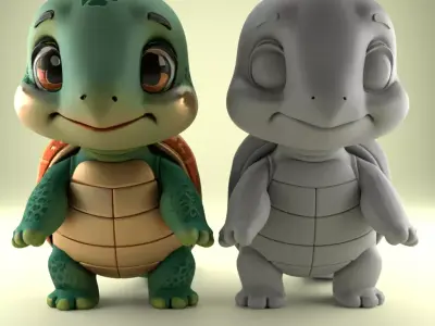 Cute 3D Turtle Model for Desk Decor and Gifts 3D print model