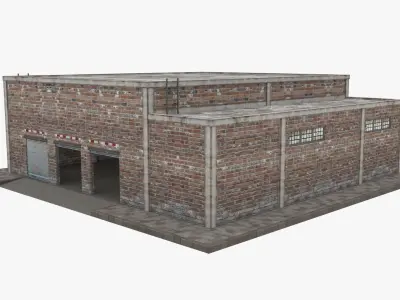 Garage Building Low-poly 3D model