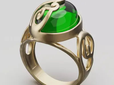 Lux ring silver gold jewelry printable 3D model 3D print model 5