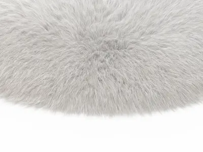 White round carpet fur 2 3D model