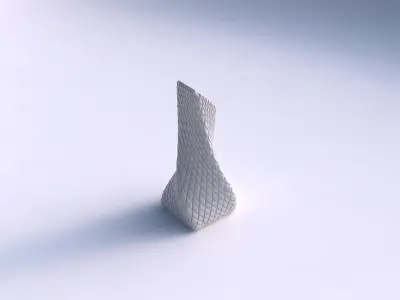 Vase twisted squeezed and bent quadratic with diagonal grid b... 3D print model