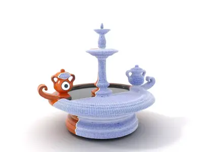 Terracotta Fountain model pack Low-poly 3D model