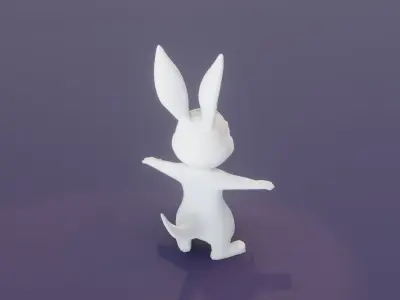 Cartoon Kangaroo Animated and Rigged Base Mesh 3D Model Low-poly 3D model