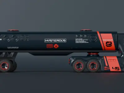 Sci-Fi Heavy Transport Truck 3D model