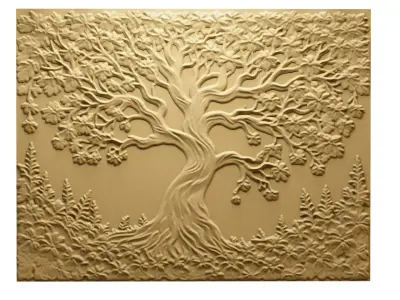 modern panel wall decor set relief stl mural CNC 178 3D model