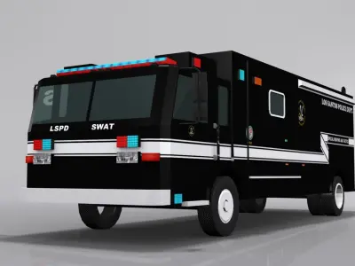 SWAT Police Bus Low-poly 3D model