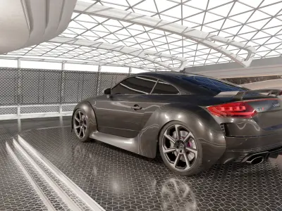 Audi TT Rs with Bodykit Low-poly 3D model