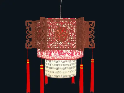 Chinese lanterns Low-poly 3D model