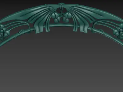 Art Nouveau circle frame 2 3D print model