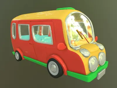 Asset - Cartoons - Bus - 3D Model 3D model