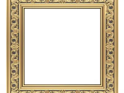 Classic Frame and Mirror 075 Low-poly 3D model