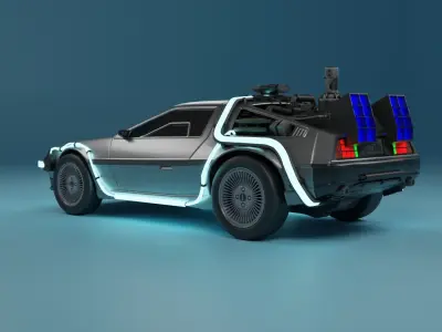 Delorean Time Machine Rigged 3D model