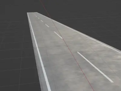 Town City Street Simple Road Free low-poly 3D model