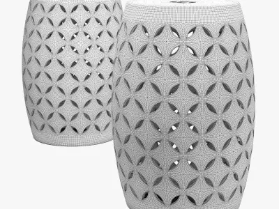 Wrought studio feliciana petal accent stool 3D model