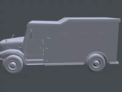 International Durastar Armored Cash Truck  Low-poly 3D model