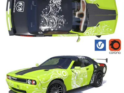 dodge challenger racing 3D model
