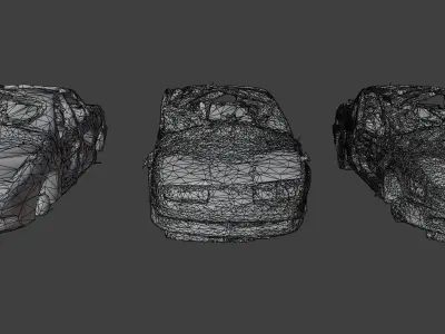 Damaged and Rusty Wrecked Cars Collection 01 Low-poly 3D model