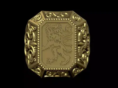 lion ring for man 3D print model
