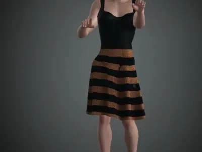 A Women Touching The Screen 3D model