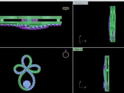 Women infinity pendant 3dm render detail 3D print model 3D print model