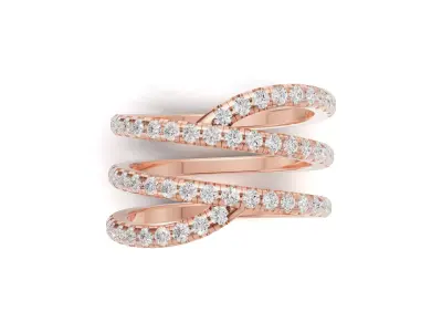 Multi Row Diamond Band Ring 3D print model