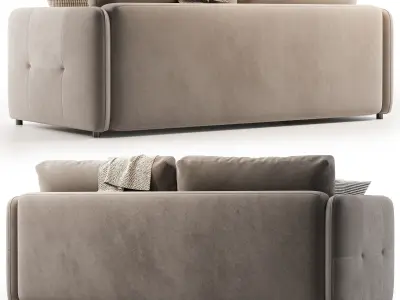 Brent Divan Brent Velvet Stone 3D model