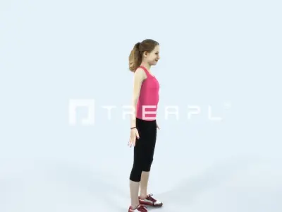 Essence 01E Animated Rigged Sports Teenage Girl Low-poly 3D model