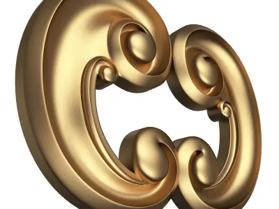 Carved Plaster Molding Decoration 011 Low-poly 3D model