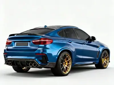 High-Performance Blue Coupe-SUV 3D Model Low-poly 3D model