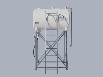 Industrial diesel oil tank Low-poly 3D model