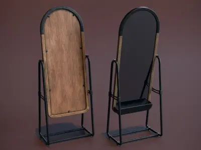 Full Length Floor Mirror Low-poly 3D model