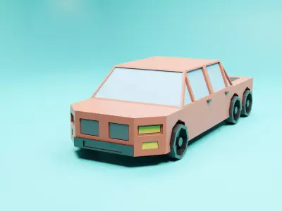 low poly car toy Low-poly 3D model