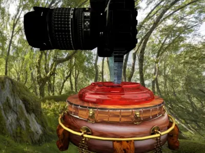 Chinese display stand with camera 3D model