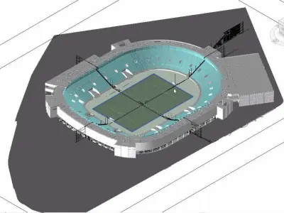 sports stadium compelete revit project  02 3D model