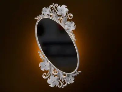 Antique Mirror - Picture Frame Low-poly 3D model