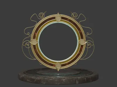  High Poly Fantastic Gold Portal  3D model