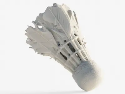 Scanned badminton shuttlecock Low-poly 3D model