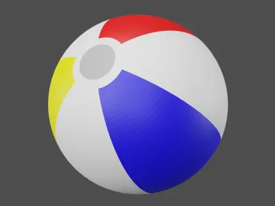 Beach Ball Low-poly 3D model order