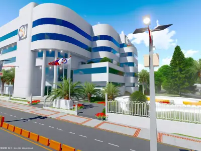 Modern Bank Aerchitecture M Model 3D model