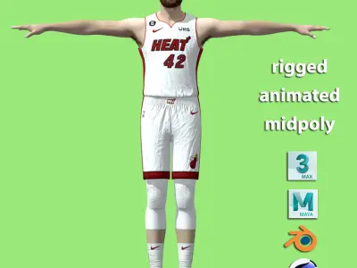 T- Pose Rigged Kevin Love Miami Heat NBA 3D model
