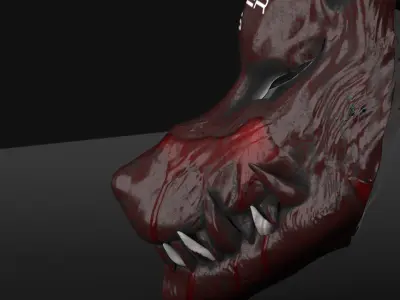 wolf red mask 3D model