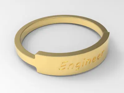 Engineer Female Ring Gold 3D print model