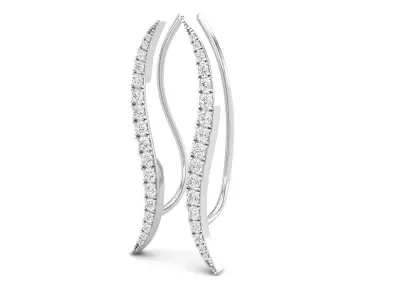 AV 539 Diamond Ladies Crawler Climber Earrings 3D print model