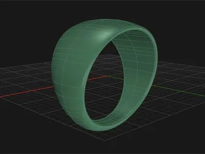 very wide plain Ring N3  Free 3D print model