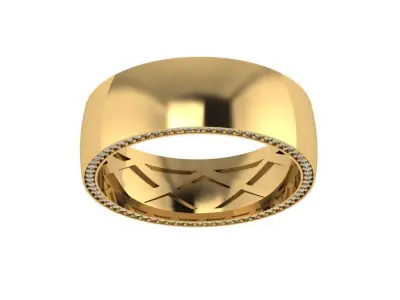 luxury plane weeding band with diamond on the side all around 3D print model