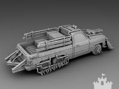 A car with two miniguns 3D print model